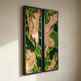 Handmade Preserved Moss Wall Art with Solid Cedar Wood Frame, 100% Real Moss Wall Decor, Maintenance-Free Greenery Art for Modern Office & Home, Unique Vertical Nature Art Gift 1 Piece, 24" x 40"