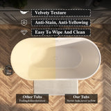 Adecab 59" Acrylic Freestanding Bathtub, Free Standing Tub, Stand Alone Tub with Overflow and Drain, cUPC Certified, Gloss White