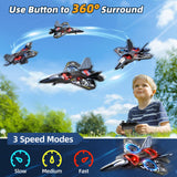 MSKOLER Foam Remote Control Airplane for Kids 8-12, 2.4 GHz RC Plane with Colorful Lights, 360° Flips and Stunt Roll, RC Airplane Toy for Boys and Girls Ages 8-16, Gift for Kids and Adults (Gray)