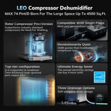 4500 Sq.Ft Energy Star 2025 Dehumidifier,AEOCKY Max 74 Pint/D Smart Compressor Dehumidifier