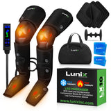 Lunix LX10 FSA Full Leg Massager with Heat & Air Compression, Foot Calf and Thigh Massage Boots for Everyday Recovery, Adjustable Fit, Cold Therapy Option, Handheld Controller, Charcoal Black