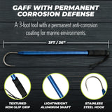 Rite Angler Aluminum Fishing Gaff Hook - Saltwater, Ice Fishing, Gig Pole, Flounder Frog Gigging Equipment, Fish Gaff Hook Holder for Outdoor Adventures - 3"