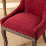 MOOLSUN Fabric Dining Chairs Set of 6, High Back Side Chairs, Modern Padded High-End Tufted Upholstered Chairs with Button-Tufted Back & Rear Pull Tabs, Solid Wood Legs Burgundy(Wood Legs)