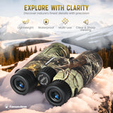 10X42 Compact Binoculars for Adults - Long Distance, High Powered Binoculars with Travel Case - Bright Light & Large Field of View - Lightweight, Water & Fog Proof, Hunting, Bird Watching Tanaview