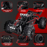 Carox Remote Control Car, 2.4GHz 25KM/H High Speed RC Car, 1:18 Off-Road Monster Truck with LED Lights and 1800mAh Rechargeable Battery – Ideal Gift for Boys 6+