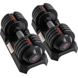 ALTLER Adjustable Dumbbell Set, 25LB Pair with Tray for Workout Strength Training Fitness, Adjustable Weight Dial Dumbbell with Anti-Slip Handle and Weight Plate for Home Exercise