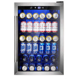 Electactic Wine Cooler 37 Bottle Freestanding Fridge with Stainless Steel Reversible Glass Door for Home Kitchen Bar, 4.5 Cu.ft Silver