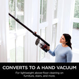 Shark Cordless Vertex Pro Lightweight Cordless Stick Vacuum with DuoClean PowerFins, HEPA Fitler, Anti-Allergen Complete Seal, LED Headlights, For Carpets & Hardfloors, Red, IZ662H