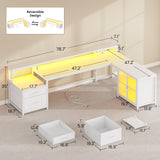 SEDETA 78.7” Large Gaming Computer Desk with Storage Drawers, LED Lights