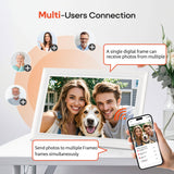 Frameo 10.1" Digital Picture Frame, Smart WiFi Digital Photo Frame with 1280x800 HD IPS Touch Screen 32GB Memory Auto-Rotate Wall Mounted, Share Photos/Videos from Phone Anywhere(White)