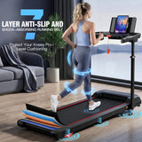 ANCHEER 15% Incline Walking Pad Treadmill with Desk Workstation & Adjustable Height, Portable Treadmills for Home 450 lbs Weight Capacity