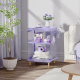 SYKIARIOL Kids Nightstand,Kids Bedside Table,Teen Girls Night Stand,Toddler Night Stand,End Table for Girls Room Storage,Purple Nightstand