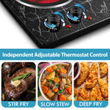 Hot Plate Double Burner Electric Hot Plate for Cooking, 1800W Dual Control Portable Stove CUSIMAX