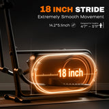TOUSAINS ET3 Adjustable Stride Elliptical | 16-18" | 32 Resistance Levels | Quiet Bluetooth Cardio for Home Gym | 265 lbs