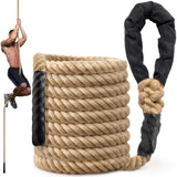 Climbing Rope Gym Workout - 20FT Heavy Duty Jute Thick Ropes for Adults Strength Training Outdoor Tree Swing Indoor Home Fitness Exercise - 1.5 Inch