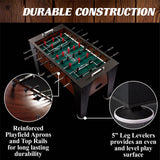Barrington 58” Richmond Foosball Table Competition Size, Durable and Stylish with Tabletop Sports Soccer Balls, Perfect for Family Game Rooms