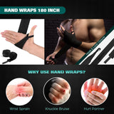 Odoland Punching Bag Set for Adults, 4FT PU Heavy Boxing Bag with 12OZ Boxing Gloves, Hand Wraps, Hanging Chains for MMA Karate Kickboxing Martial Art Home Gym Trainging - Unfilled Odoland