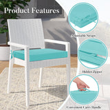 Waterproof Outdoor Seat Cushions Set of 4 18 x 18, Patio Chair Cushions Set of 4 with Ties and Handle