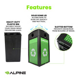 Alpine 40-Gallon Outdoor Recycling Bin – Commercial Trash Can with Locking Lid