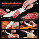 MAD SHARK Kitchen Knife Set 5 Piece,Chef Knife Set with Ergonomic Handle, Professional Ultra Sharp Kitchen Knives for High Carbon Stainless Steel Knives Set, Cooking Knives Sets with Gift Box