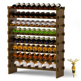 Wine Rack Freestanding Floor, Bamboo 8-Tier 69 Wine Bottle Holder Racks Countertop Cabinet Display MHXW SXPN