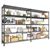 REIBII 73''W Shelf 1650 LBS Storage Shelves 5-Tier Metal Shelving Wire Shelving Unit, Adjustable Heavy Duty Metal Shelves Wire Shelf for Pantry Kitchen Industrial Commercial,17.7" D x 73" W x 71" H