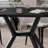 MECHYIN 42"-58" Extendable Round Dining Table for 4-6