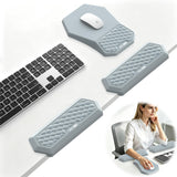 2-in-1 L-Shaped Desk Elbow Pads & & Mouse Pad Set with Wrist Rest, Gray