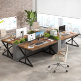 Wooden Metal Executive Pc Computer Desk Table, Wood Student Gaming Study Computer Table for Bedroom Living Room