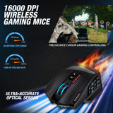 Wireless MMO Gaming Mouse, 16,000 DPI Optical Sensor, 2.4 GHz Transmission Technology