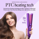 Laurenza 2-in-1 Hair Straightener & Curler, 2 Inch Plate, 8.5" Extra-Large Ceramic Iron with 20M Anions (Purple)