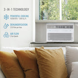 Keystone 18,000 BTU 230V Window Mounted Inverter Air Conditioner with Quiet, High Efficiency Operation and Remote, Window AC Unit for Apartment, Living Room, Bedroom, Large Rooms up to 1000-Sq. Ft.
