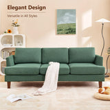 Busaurus Green 3 Seater Mid Century Modern Sofa, 89" Upholstered Couch with Deep Seats, Armrests, Comfy Furniture for Living Room