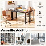 Conference Table Set of 4, Meeting Room Table with Metal Frame & Adjustable Foot Pads