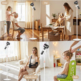 Hair Dryer Stand, 1.68M Height Adjustable Blow Dryers Holder, Ultra Stable Holder with 360° Rotating, Universal Clips, Work with All Dryer, Floor Dryer Stand for Salons or Home Use(White)