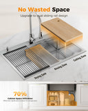 CAMMOO 33X22 Drop In Kitchen Sink, 304 Stainless Steel Workstation Sink, Pop-Up Drain, Upgraded Fast Drain & Anti-Clog, Topmount Single Bowl with Accessories, Foldable Grid for Easy Clean
