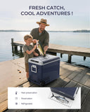 EKOJUCE 12 Volt Refrigerator Portable Fridge Freezer - 58 Quart(55L) Electric Cooler with Wheels, 12/24V DC & 100-240V AC, -4℉-68℉