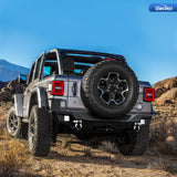 OEDRO Rear Bumper w/ 2 LED Lights Fits for 18-26 Jeep Wrangler JL 4Dr/ 2Dr
