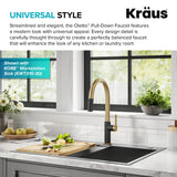 KRAUS Oletto High-Arc Single Handle Pull-Down Kitchen Sink Faucets in Brushed Brass/Matte Black, Kitchen Faucets with Pull Down Sprayer, KPF-2820BBMB