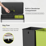 rash Can with Recycle Bin, Stainless Steel Garbage Can with Lid