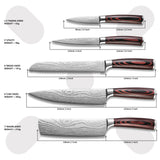 OSERM Knife Set | Gift-Ready 6-Piece (5+1) Japanese Style Kitchen Knife Set — Burgundy Gift Box with An Additional 8" Chef Knife — Ideal Christmas, Wedding & Household Gift