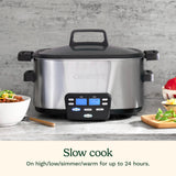 Cuisinart 3-In-1 Cook Central 6-Quart Multi-Cooker: Slow Cooker, Brown/Saute, Steamer, MSC-600 NAS, Silver