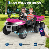 GarveeLife 24V 2 Seater Ride On Dump Truck for Big Kids - Electric Ride On Car with Auto-Lifting Bed, 4x75W Motors, Parent Remote Control & 6 Wheels - 110 Lbs Capacity, 5 MPH Kids Truck Toy