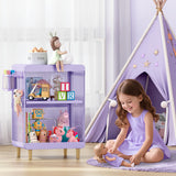 SYKIARIOL Kids Nightstand,Kids Bedside Table,Teen Girls Night Stand,Toddler Night Stand,End Table for Girls Room Storage,Purple Nightstand