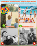 Outdoor Game Set, Giant Tic Tac Toe Games 4.5FT x 4.5FT Double-Sided, 26" Dart Board with Sticky Balls, Soft Plastic Cones Ring Toss for Kids Adults Family Outside Carnival Lawn Yard Party Games