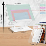 HAUTOCO Acrylic Book Stand, Adjustable Book Holder with 360° Rotating Base