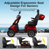 Heavy Duty 4 Wheel Mobility Scooters for Seniors, 1000W Powerful Motor Electric Mobility Scooter, 60V 20Ah All Terrain Mobility Scooters for Travel with Safety Belt/Charger/Basket/Rearview Mirror