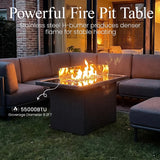 LayinSun 11 Pieces Patio Furniture Set with Fire Pit Table