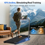 Foldable Treadmill with 10% Incline, 4 in 1 Compact Walking Pad Treadmill with Handle Bar for Home Small Spaces, 3.0HP Portable Quiet