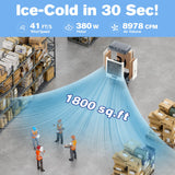 Auertech 8000CFM Swamp Cooler Outdoor, 30 Gal Swamp Cooler Air Conditioner with Large Water Tank, 120°Oscillation, Metal Frame, 3 in 1 Evaporative Air Cooler for Garage Warehouse Commercial